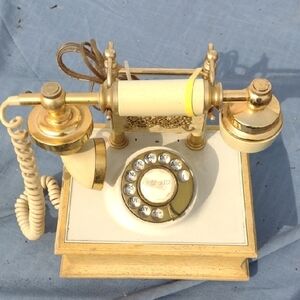 Vintage Gold and Cream Rotary Telephone